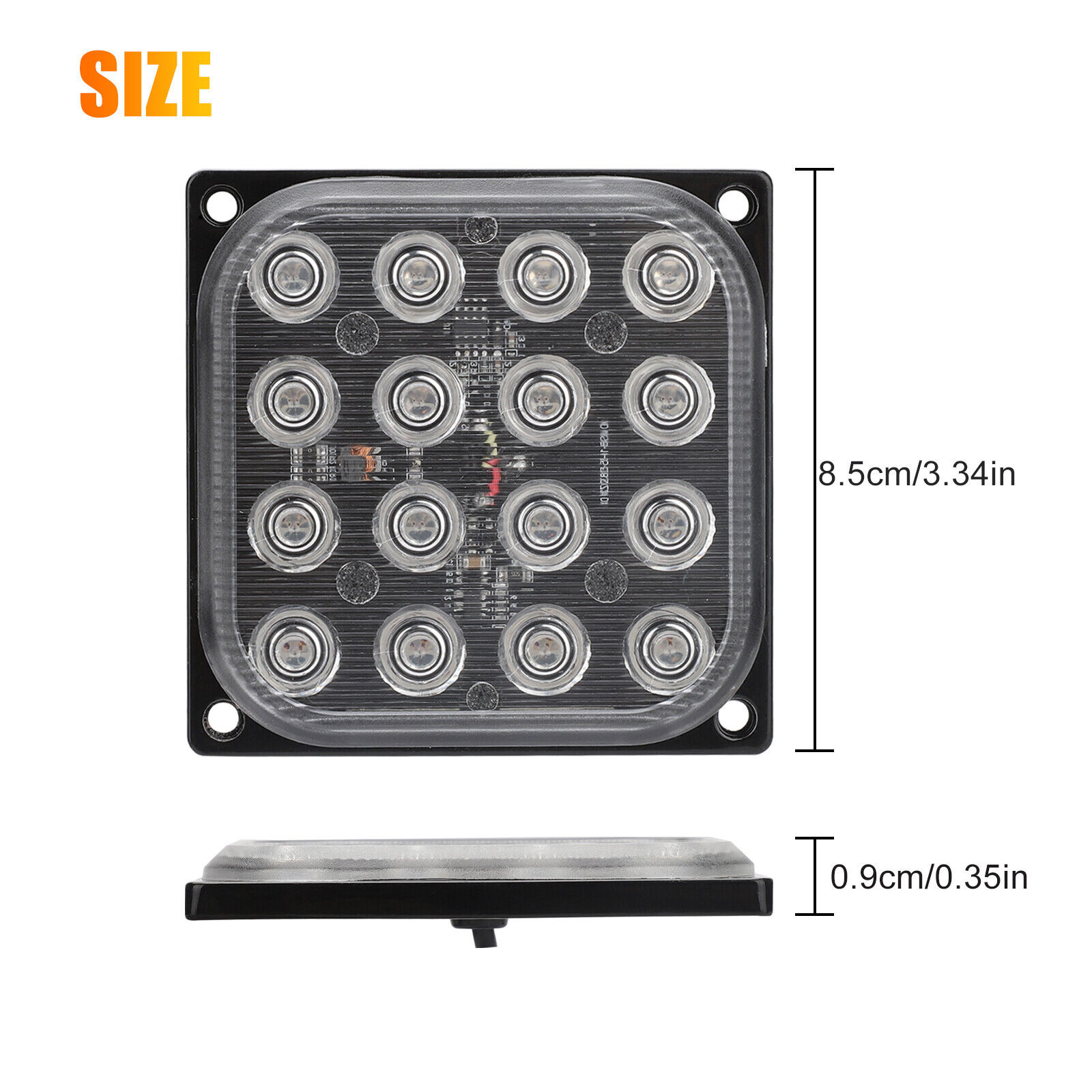 Universal Αδιάβροχο Φανάρι 16 SMD LED Ultra Bright Κόκκινο 48W 7000lm με 2 Λειτουργίες Φωτισμού 12/ 24V